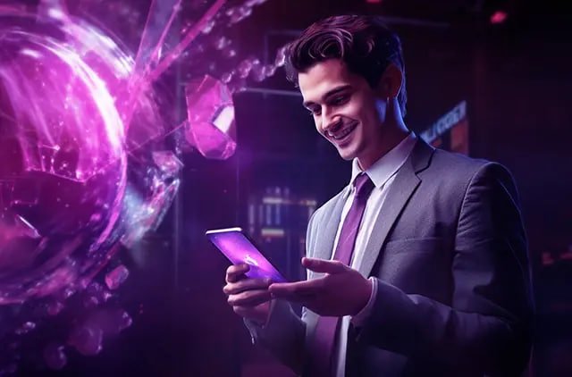 The Dog House live-dealer blackjack table with multiple camera angles on mobile phone screen